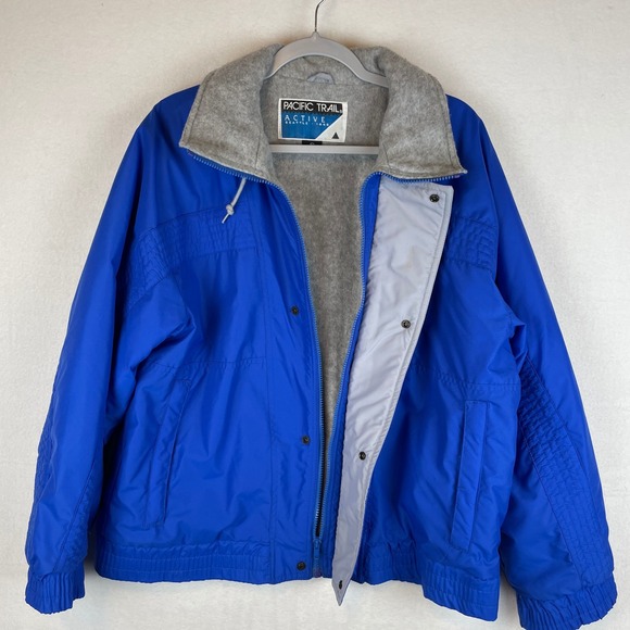 Vintage Pacific Trail Active Blue Ski Jacket Mens Small Fleece Lined Retro 90s - Picture 3 of 10